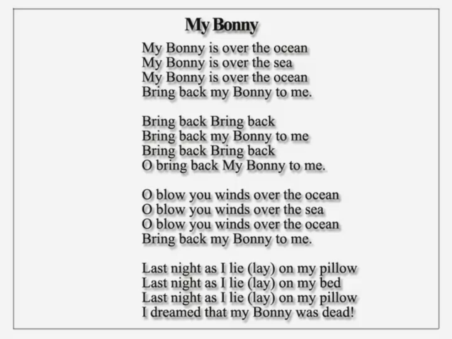 Текст песни My Bonny